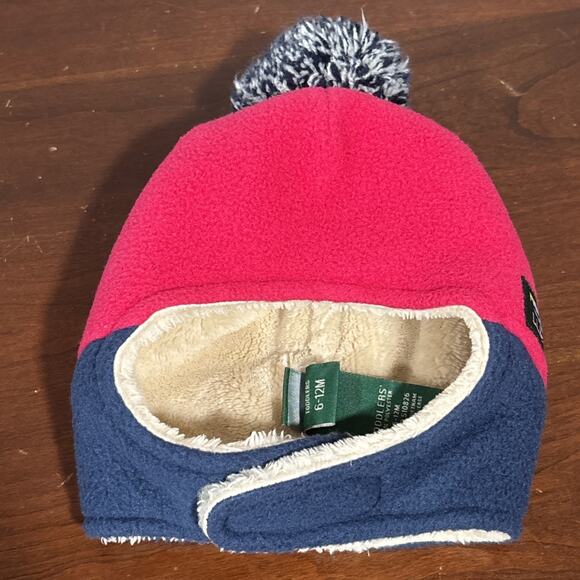 LL Bean Baby Toddler 6-12M Hat & Mitten Set Mountain Classic Fleece Color block - Picture 4 of 12
